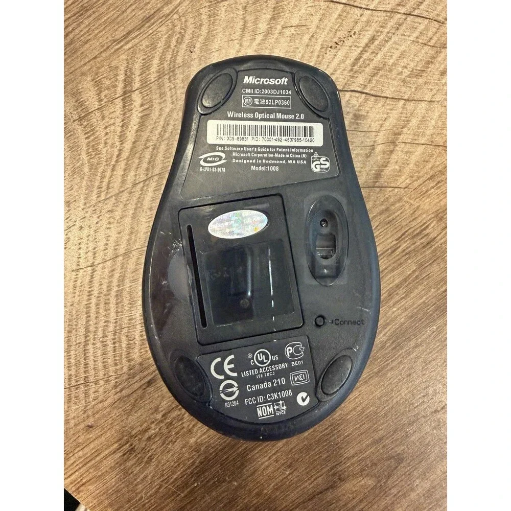 Microsoft Wireless Optical Mouse 2.0 Model 1008 Blue - No USB Receiver